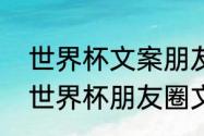 世界杯文案朋友圈2022搞笑（2022世界杯朋友圈文案短句）