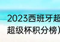 2023西班牙超级杯比赛时间（西班牙超级杯积分榜）