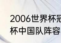 2006世界杯冠军是谁（2006年世界杯中国队阵容）