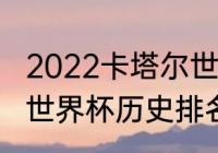 2022卡塔尔世界杯各国排名（卡塔尔世界杯历史排名）