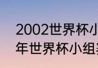 2002世界杯小组赛分布情况（2002年世界杯小组赛积分榜）