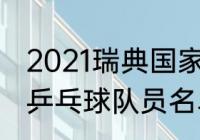 2021瑞典国家足球队队员名单（瑞典乒乓球队员名单）