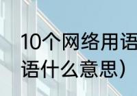 10个网络用语并解释其含义（网络用语什么意思）