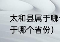 太和县属于哪个省哪个市（太和县属于哪个省份）