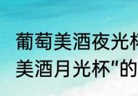 葡萄美酒夜光杯的全诗意思是（“葡萄美酒月光杯”的全文是什么）