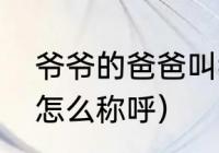 爷爷的爸爸叫我什么（我爸爸的爷爷怎么称呼）