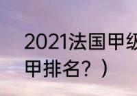 2021法国甲级联赛赛程？（2021法甲排名？）