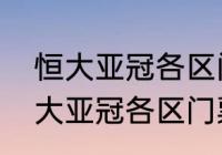 恒大亚冠各区门票价格是多少？（恒大亚冠各区门票价格是多少？）