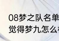 08梦之队名单？（世锦赛打完了，你觉得梦九怎么样？）