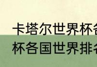 卡塔尔世界杯各国排名？（2022世界杯各国世界排名？）