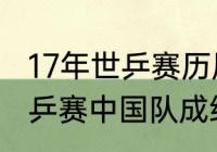 17年世乒赛历届冠亚军？（2017年世乒赛中国队成绩？）