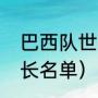 巴西队世界杯阵容怎么样（巴西队队长名单）