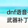 dnf语音补丁放哪个文件夹（地下城武器补丁怎么不显示）