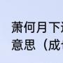 萧何月下追韩信成也萧何败也萧何的意思（成也萧何败也萧何是什么意思）