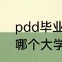 pdd毕业于哪个大学？（pdd毕业于哪个大学？）