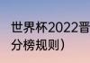 世界杯2022晋级规则表格（世界杯积分榜规则）