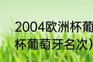 2004欧洲杯葡萄牙强吗（04年世界杯葡萄牙名次）