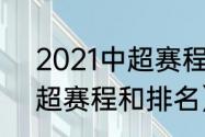 2021中超赛程表第三阶段（2021中超赛程和排名）