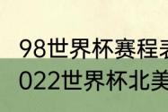 98世界杯赛程表(具体到几点开赛)（2022世界杯北美洲预选赛排名）