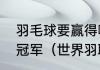 羽毛球要赢得哪种比赛才能成为世界冠军（世界羽联年终总决赛积分榜）