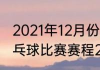 2021年12月份还有哪些乒乓球赛（乒乓球比赛赛程2021）