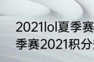 2021lol夏季赛排名积分规则（lck夏季赛2021积分规则）