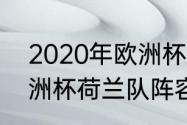 2020年欧洲杯荷兰战绩（2000年欧洲杯荷兰队阵容）