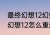 最终幻想12幻妖森林怎么通过（最终幻想12怎么重选）