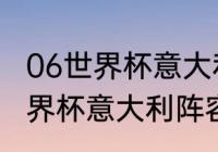 06世界杯意大利的战绩情况（06年世界杯意大利阵容）