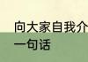 向大家自我介绍一下你拿手的本领说一句话