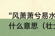 “风萧萧兮易水寒壮士一去不复还”是什么意思（壮士一去几人还近义词）