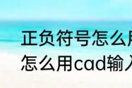 正负符号怎么用cad输入（正负符号怎么用cad输入）