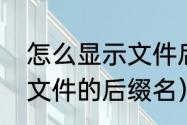 怎么显示文件后缀名（怎样设置显示文件的后缀名）