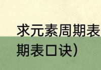 求元素周期表竖着背的口诀（元素周期表口诀）