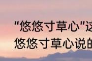 “悠悠寸草心”这首诗的全文是什么（悠悠寸草心说的是哪个地方的）