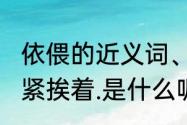 依偎的近义词、反义词（亲热地靠着，紧挨着.是什么呢词语）