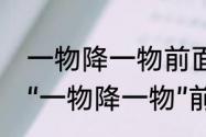 一物降一物前面一句是什么（歇后语“一物降一物”前半句是什么）