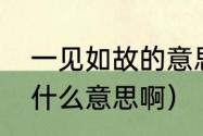 一见如故的意思是什么（一见如故是什么意思啊）