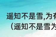 遥知不是雪,为有暗香来的意思是什么（遥知不是雪为有暗香来是什么意思）