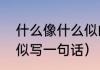 什么像什么似的造句（怎么用像……似写一句话）