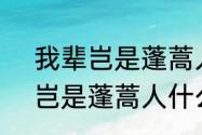 我辈岂是蓬蒿人?意思是什么（我辈岂是蓬蒿人什么意思）