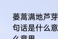 蒌蒿满地芦芽短正是河豚欲上时,这一句话是什么意思满是什么意思又是什么意思