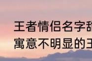 王者情侣名字甜甜的不容易撞的（有寓意不明显的王者荣耀情侣名）