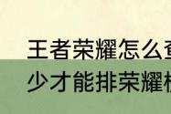 王者荣耀怎么查看段位（王者段位多少才能排荣耀榜）