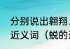 分别说出翱翔、改观、轻盈、敏捷的近义词（蜕的近义词）