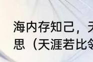 海内存知己，天涯若比邻.若是什么意思（天涯若比邻，若什么意思）