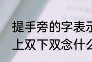 提手旁的字表示什么（左提手旁右边上双下双念什么）