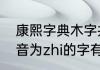 康熙字典木字共二十四画的（属木读音为zhi的字有什么）