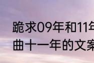 跪求09年和11年的流行歌曲（关于歌曲十一年的文案）