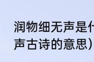 润物细无声是什么意思呀（润物细无声古诗的意思）